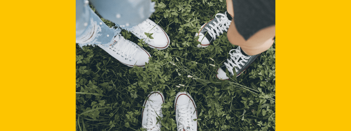 feet photographed from above