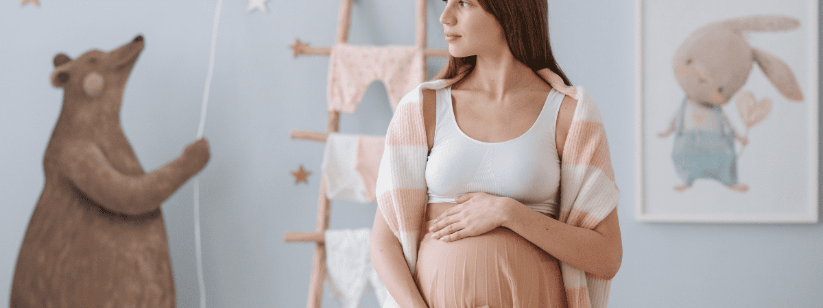 pregnant woman in nursery