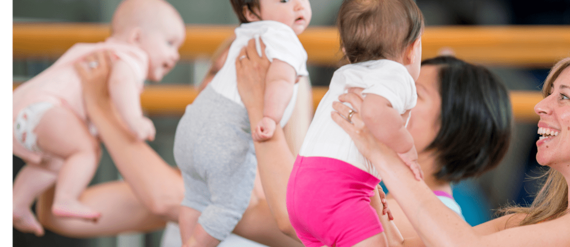 happy mums and babies at baby class