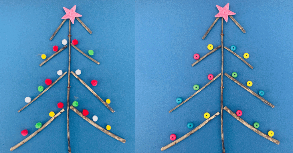 Christmas crafts for toddlers - little stick trees