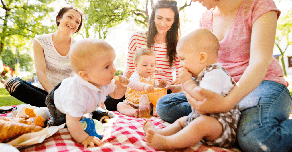 Mindfulness for mums can come in the form of attending a baby group and being surrounded with likeminded parents like yourself