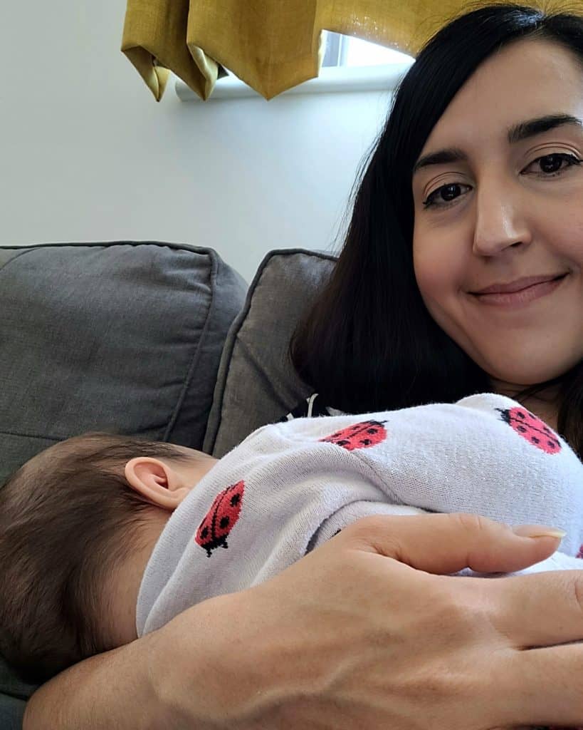 Anita and her baby (sleep finally at work!)