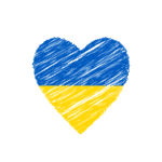 Hearts in colours of Ukrainian flag