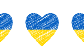 Hearts in colours of Ukrainian flag