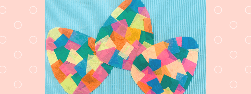 Tissue mosaic Easter egg craft for kids