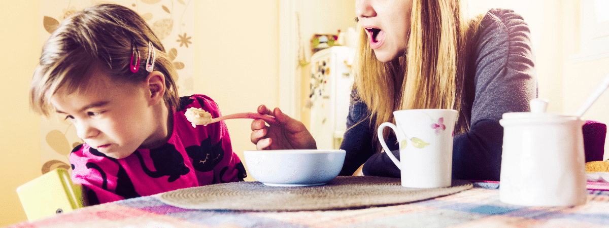 little girl refusing food