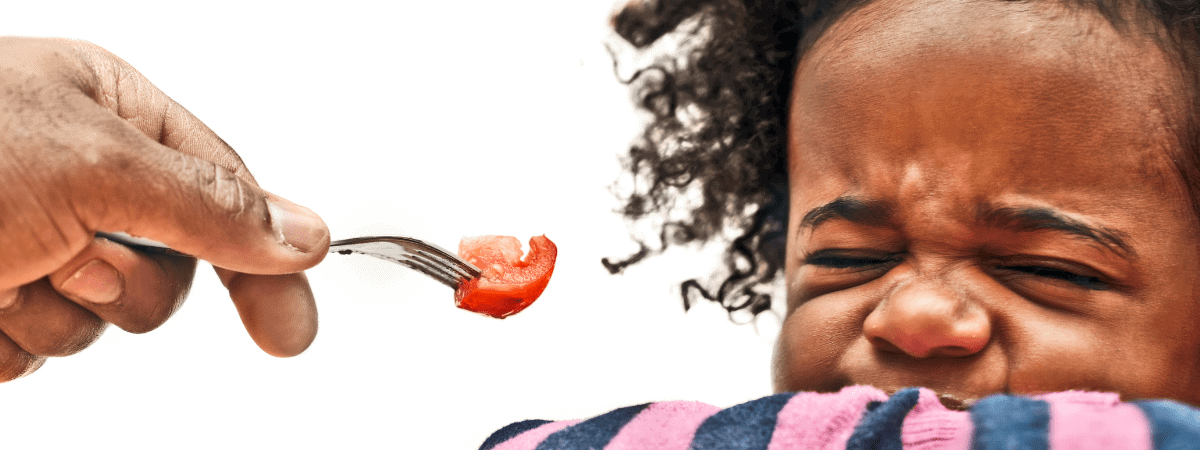 Toddler refusing to eat a tomato