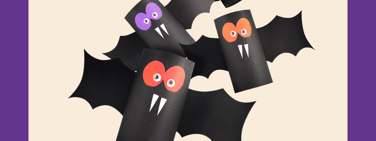 Toilet roll bats for Halloween