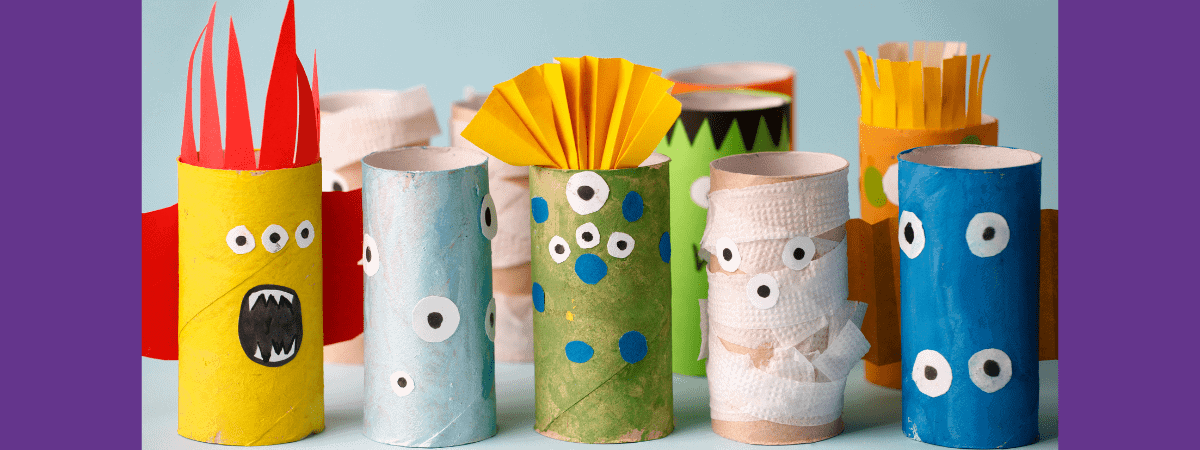 Craft for toddlers - toilet roll monsters