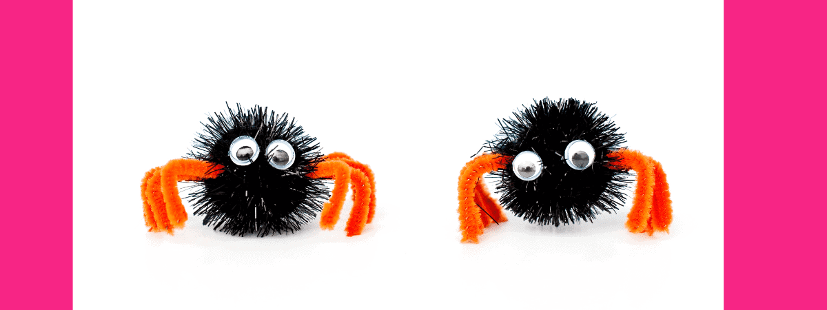 Halloween crafts - pom pom spiders