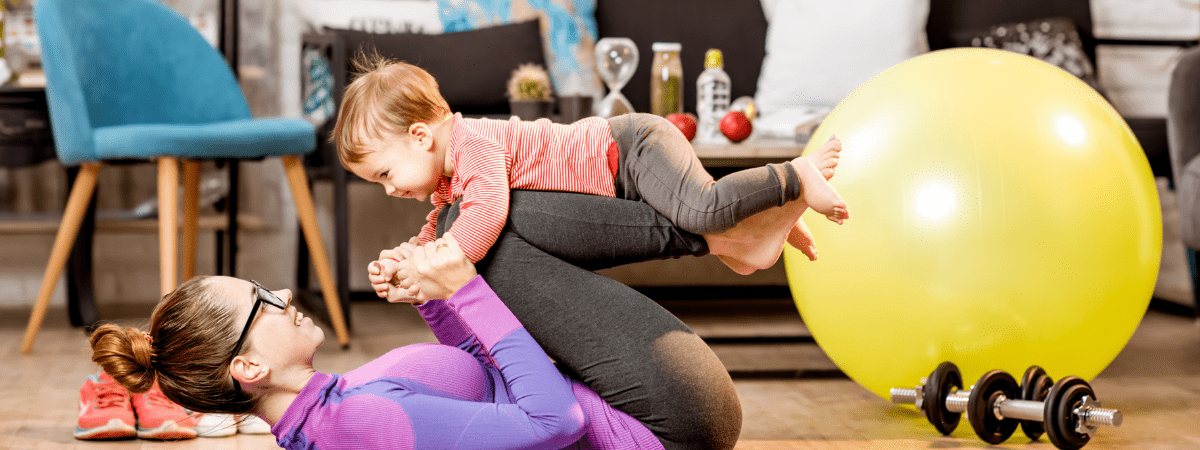 mum and baby at baby yoga class