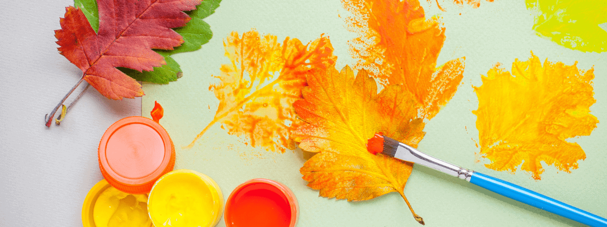 rainy day ideas leaf printing