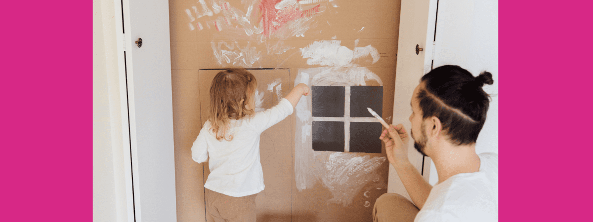 toddler activity cardboard doorway