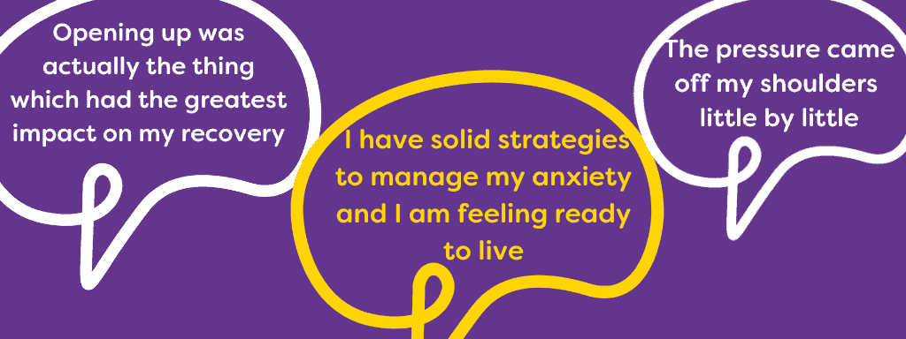 Anxiety as a parent: image shows multiple quotes from personal stories from the team.