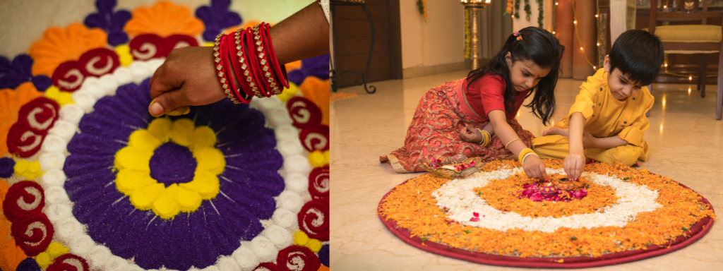 Fun Diwali activities for Toddlers: Creating a Rangoli