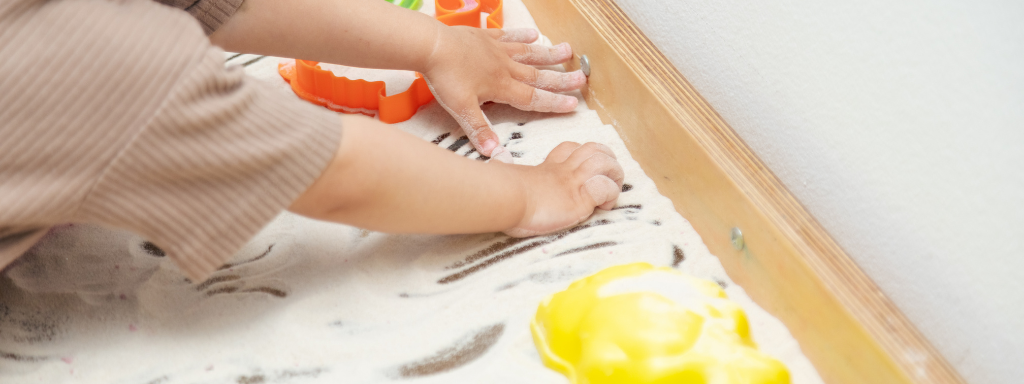 Diwali activities: image shows a toddler's sensory tray