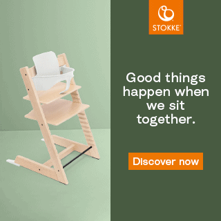buying your first highchair -image is advert from stokke
