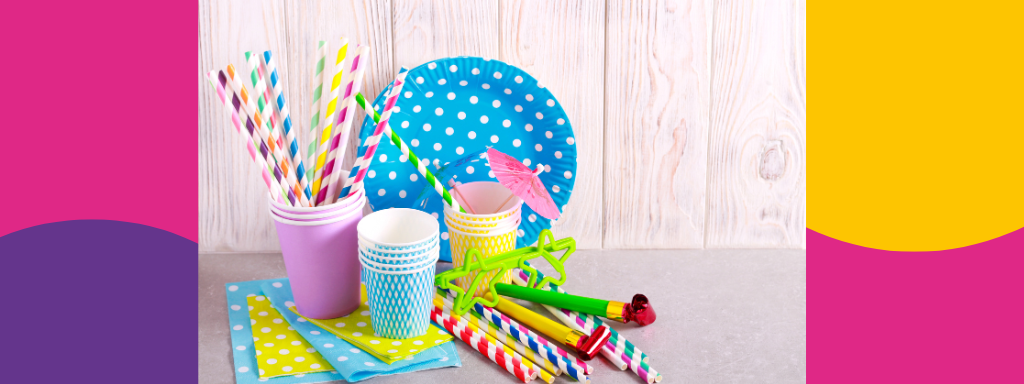 Party plates, straws and cups 